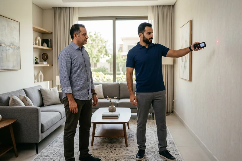 معاينة هندسية وقياس مساحات الأثاث لحساب تكلفة نقل العفش بدقة في جدة